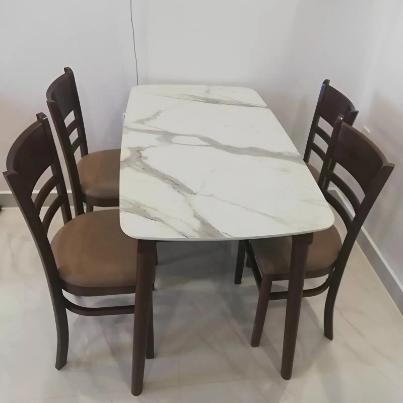 Bộ Bàn Ăn CaBin 4 Ghế Bàn Giả Đá Màu Nâu - BGA10
