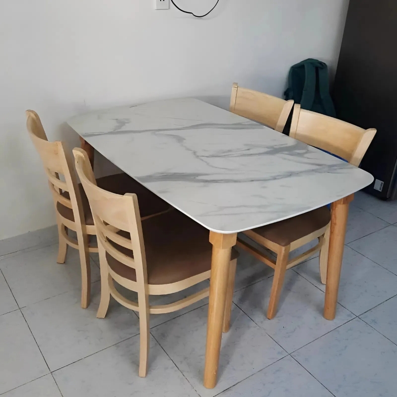 Bộ Bàn Ăn CaBin 4 Ghế Bọc Nệm Bàn Giả Đá - BGA13