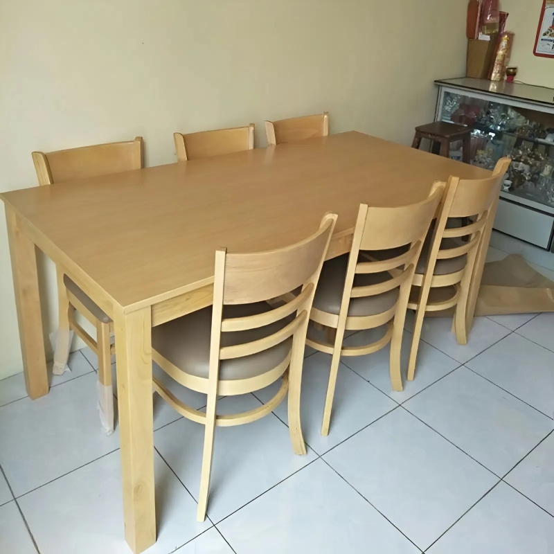 Bộ Bàn Ăn CaBin 6 Ghế Gỗ Màu Tự Nhiên - BGA11