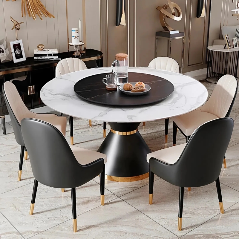 Bộ Bàn Ăn Mâm Tròn Xoay 6 Ghế Monet - BGA21