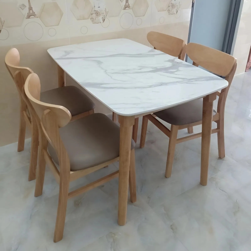 Bộ Bàn Ăn Mango 4 Ghế Mặt Bàn Vân Đá - BGA4