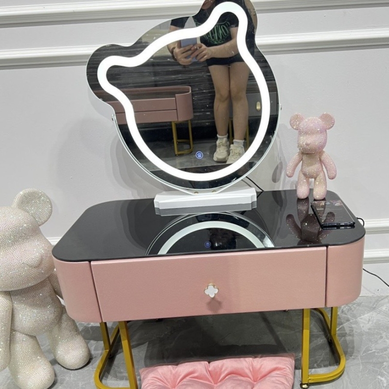 Bàn Trang Điểm Tai Thỏ Đèn Led 3 Màu - BTD5