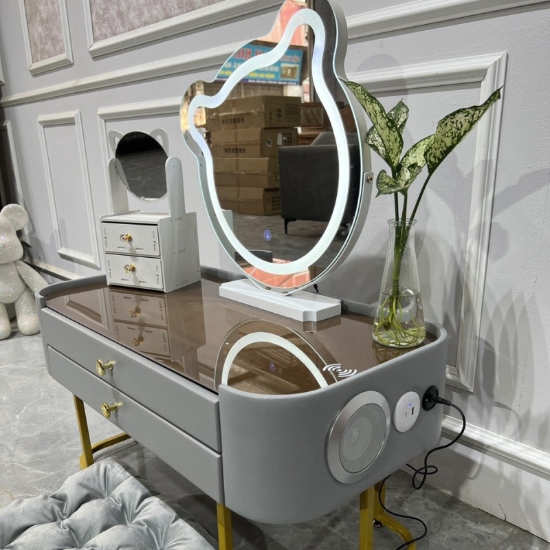Bàn Trang Điểm Tai Thỏ 2 Hộc Kéo - BTD3