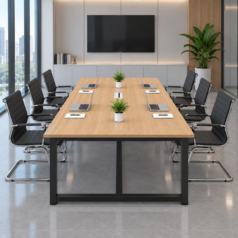 Bàn Họp Văn Phòng 200x100x75cm Chân Sắt Đen – BH62