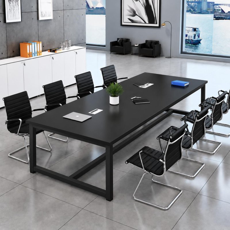 Bàn Họp Văn Phòng 200x100x75cm Chân Sắt Đen – BH62