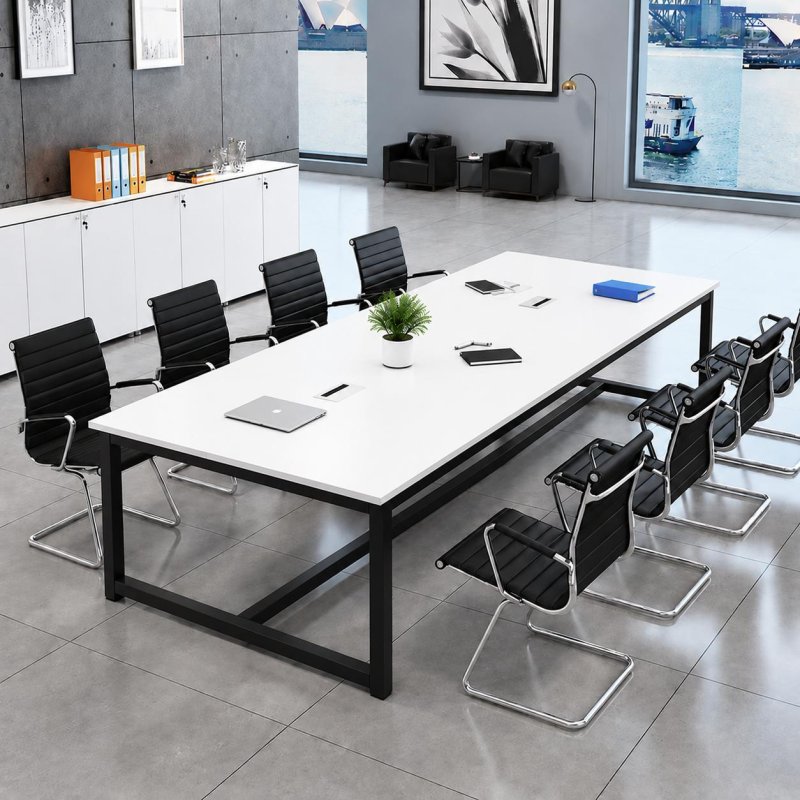 Bàn Họp Chân Sắt 240x120cm Mặt Bàn Full 1 Màu BH60