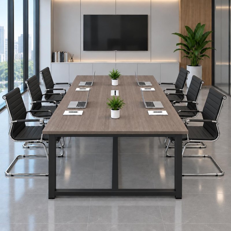 Bàn Họp Chân Sắt 240x120cm Mặt Bàn Full 1 Màu BH60