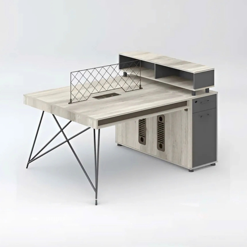 Cụm Bàn Làm Việc 2 Người Chân Sắt Đẹp - BC62