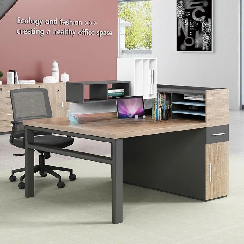 Cụm Bàn Làm Việc 2 Người Chân Sắt Gỗ MDF Cao Cấp - BC121