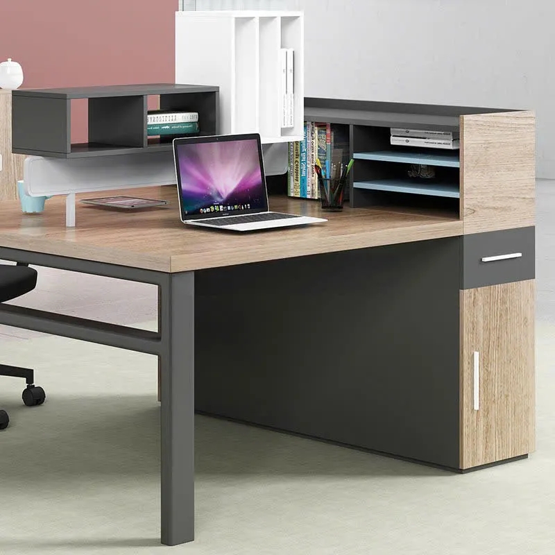 Cụm Bàn Làm Việc 2 Người Chân Sắt Gỗ MDF Cao Cấp - BC121