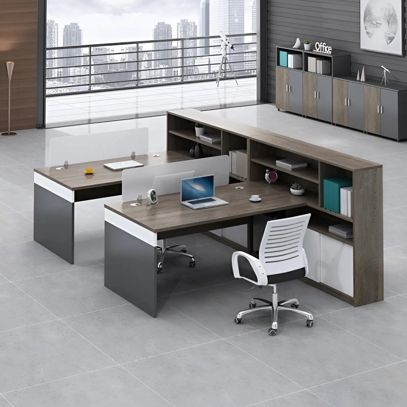 Cụm Bàn Làm Việc 2 Người Có Kệ Tiện Lợi - BC35