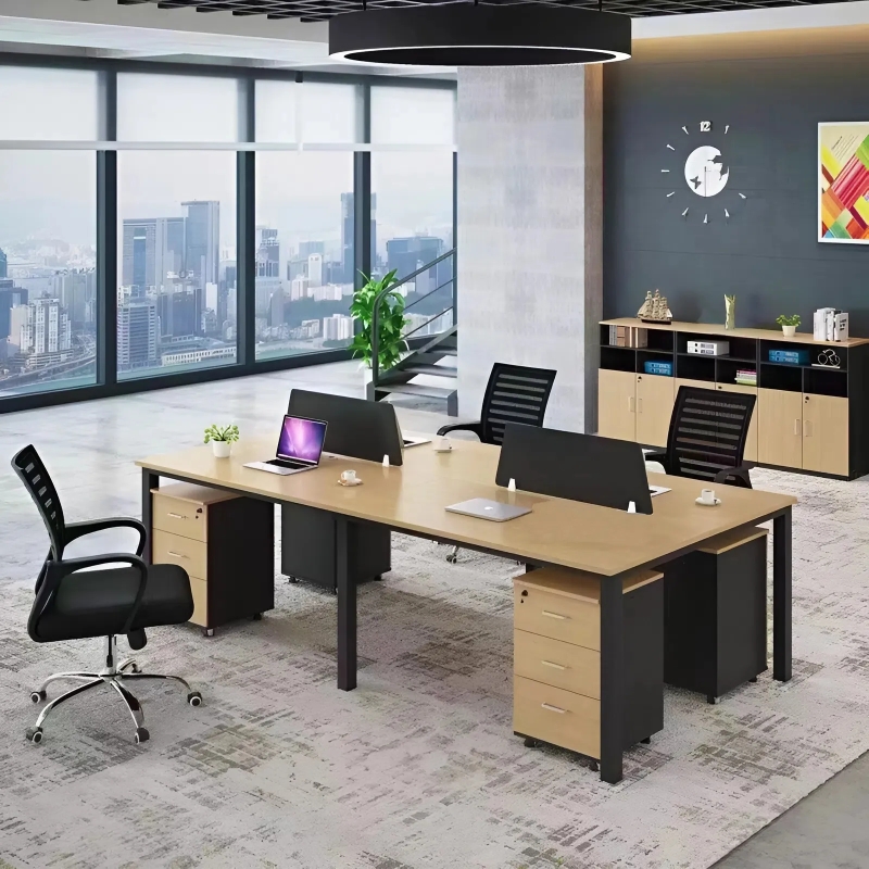 Cụm Bàn Làm Việc 4 Người 2m4 Chân Sắt Đa Năng - BC21