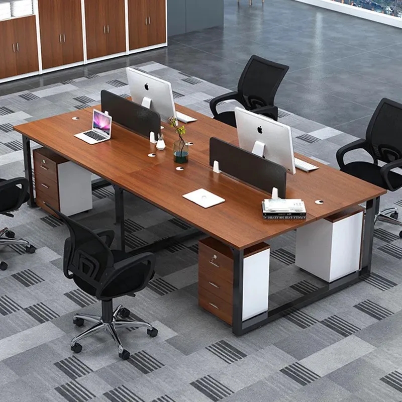 Cụm Bàn Làm Việc Nhóm 4 Người Chân Sắt 2m4 - BC19