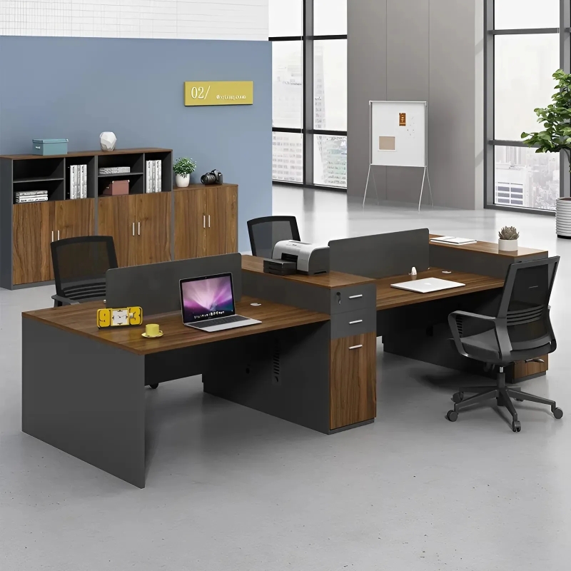 Cụm Bàn Làm Việc 4 Người Có Hộc Tủ Đa Năng - BC40