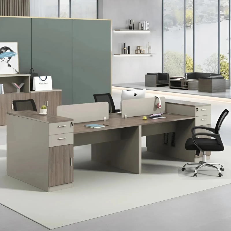 Cụm Bàn Làm Việc 4 Người Có Hộc Tủ Đa Năng - BC40