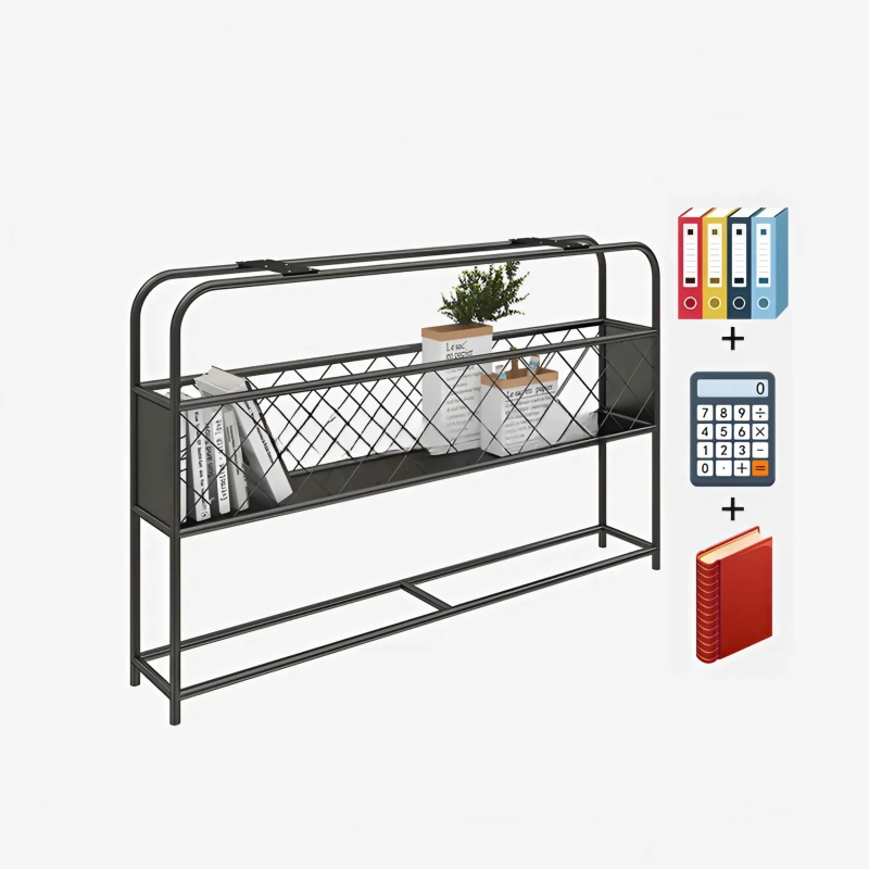 Cụm Bàn Làm Việc 4 Nhân Viên Có Hộc Tủ Và Kệ Sắt Tiện Lợi - BC70