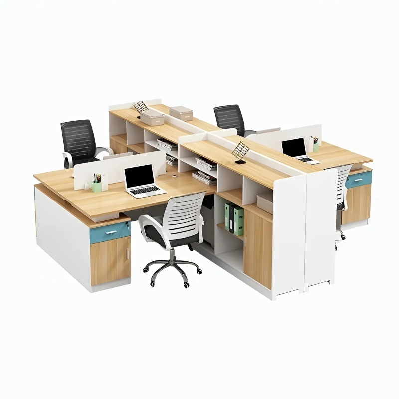 Cụm Bàn Làm Việc Có Tủ Hồ Sơ 4 Người - BC41