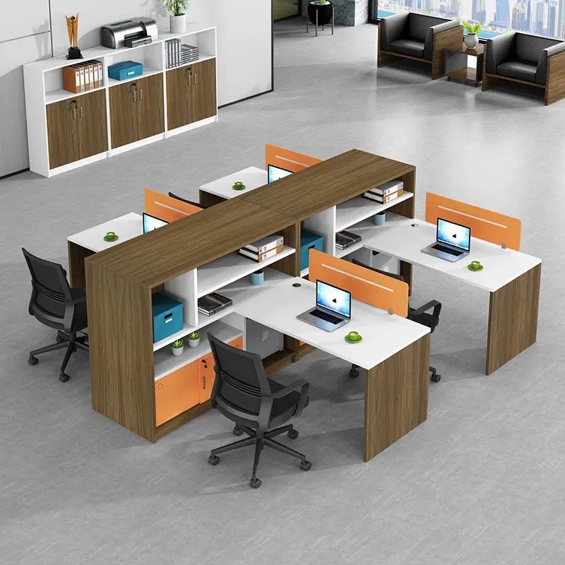 Cụm Bàn Làm Việc Có Tủ Hồ Sơ 4 Người - BC41