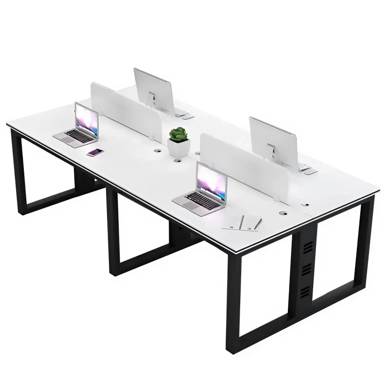 Cụm Bàn Làm Việc Nhóm 4 Người Chân Sắt 2m4 - BC19
