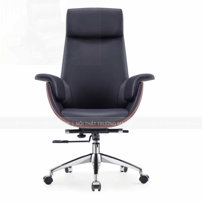 Ghế Giám Đốc Bọc Da Ốp Gỗ Sang Trọng - GGĐ10