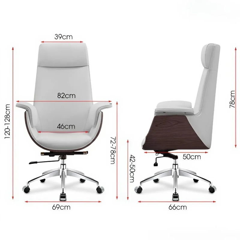 Ghế Giám Đốc Bọc Da Ốp Gỗ Sang Trọng - GGĐ10
