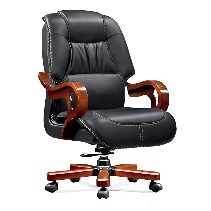 Ghế Giám Đốc Chân Gỗ Tựa Lưng Êm - GGĐ42