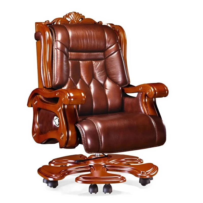 Ghế Giám Đốc Tay Gỗ Da Thật Nhập Khẩu - GGĐ32