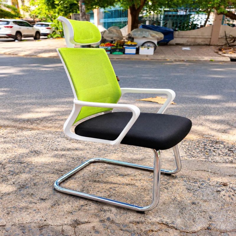 Ghế Quỳ Nhún Lưng Lưới Xanh Lá Có Tựa Đầu - GQ49