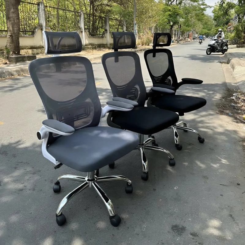 Ghế xoay làm việc tay gập bọc nệm - GX67