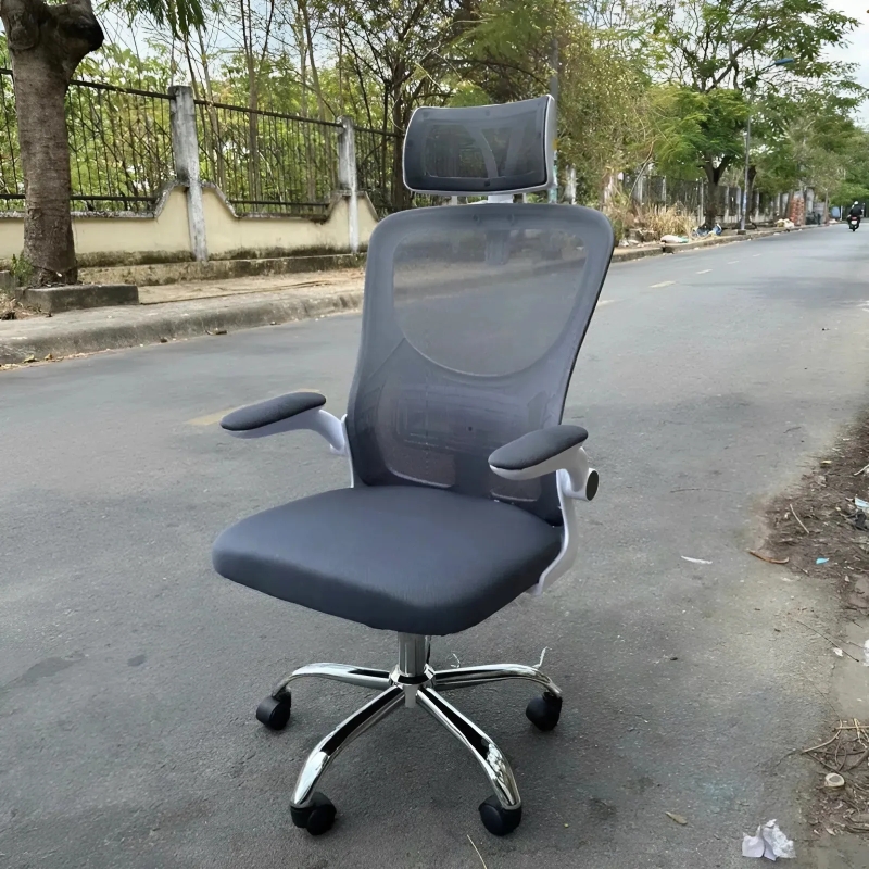Ghế xoay làm việc tay gập bọc nệm - GX67