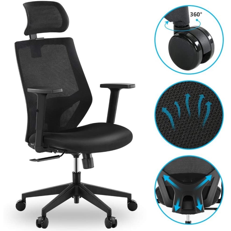Ghế Xoay Văn Phòng Tựa Đầu Tay T - GX75