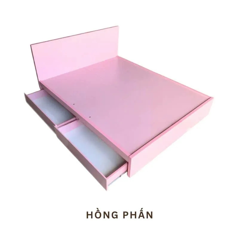Giường Ngủ Gỗ MDF Có Hộc Kéo Đầu Trơn - GN22