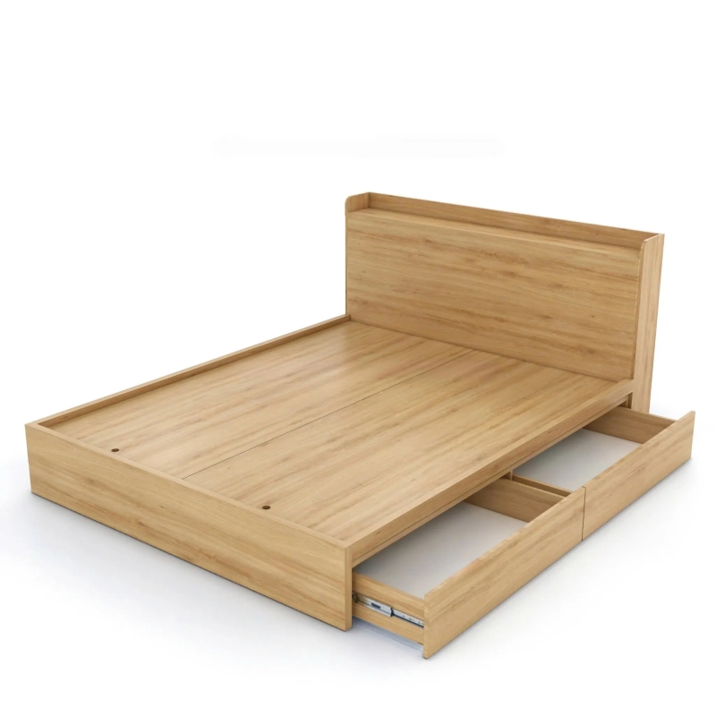 Giường Ngủ Gỗ Có Kệ Đầu Giường Dễ Vệ Sinh - GN30