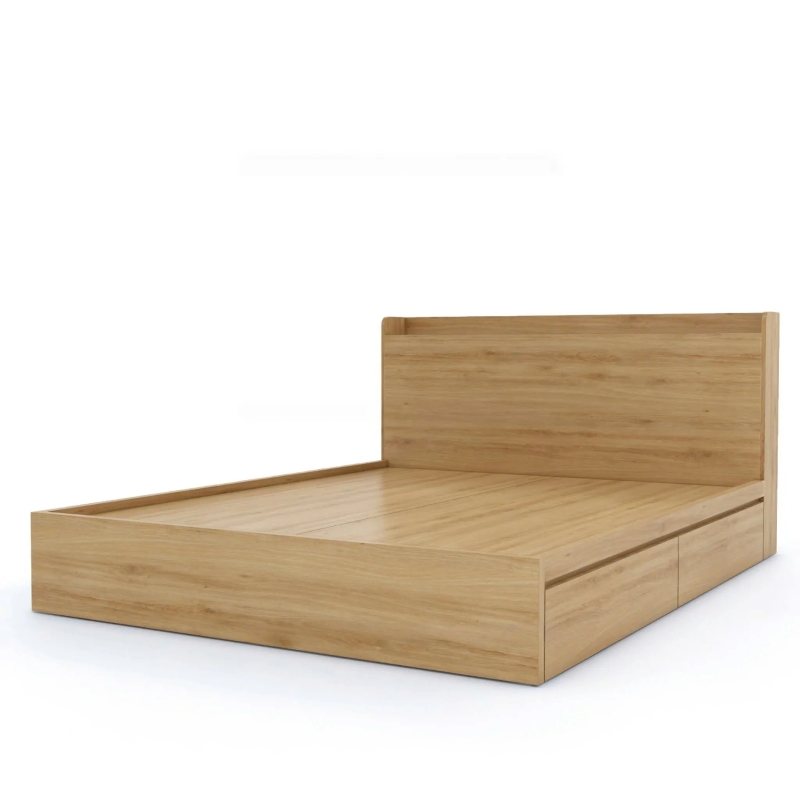 Giường Ngủ Gỗ Có Kệ Đầu Giường Dễ Vệ Sinh - GN30