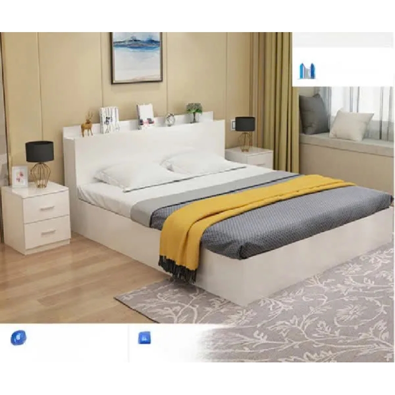 Giường Ngủ Gỗ Có Kệ Đầu Giường Dễ Vệ Sinh - GN30