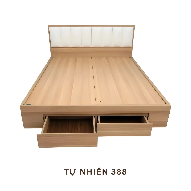 Giường Ngủ Gỗ MDF Có Hộc Kéo Chứa Đồ Tiện Lợi - GN19