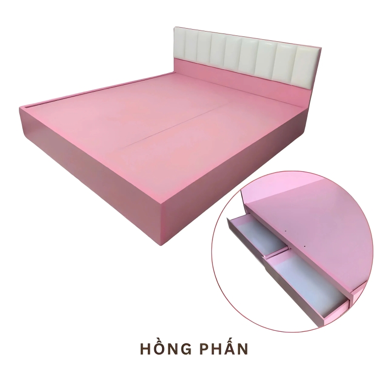 Giường Ngủ Gỗ MDF Có Hộc Kéo Chứa Đồ Tiện Lợi - GN19