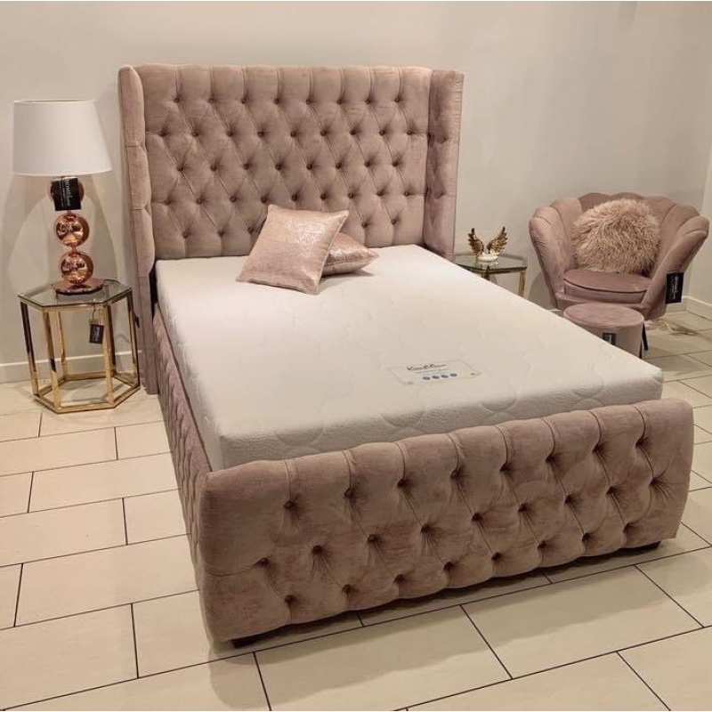 Giường Ngủ Bọc Vải Nỉ  Nút Thắt Độc Đáo - GN13