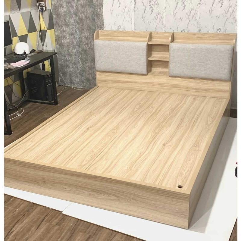 Giường Ngủ Gỗ MDF Đầu Bọc Nệm - GN15