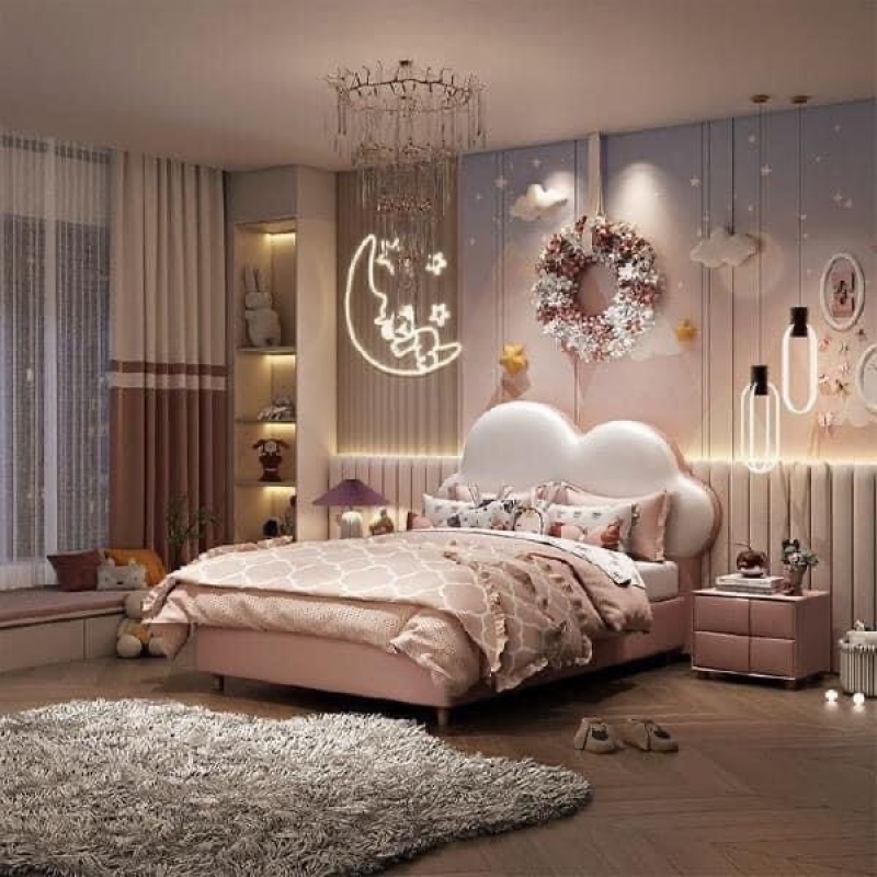 Giường Ngủ Đầu Nệm Kiểu Vân Mây - GN16