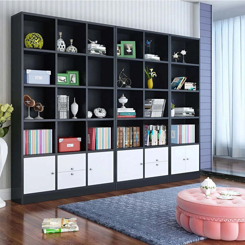 Hệ Kệ Trang Trí Phòng Khách Thiết Kế Ô Vuông Nghệ Thuật - THS375