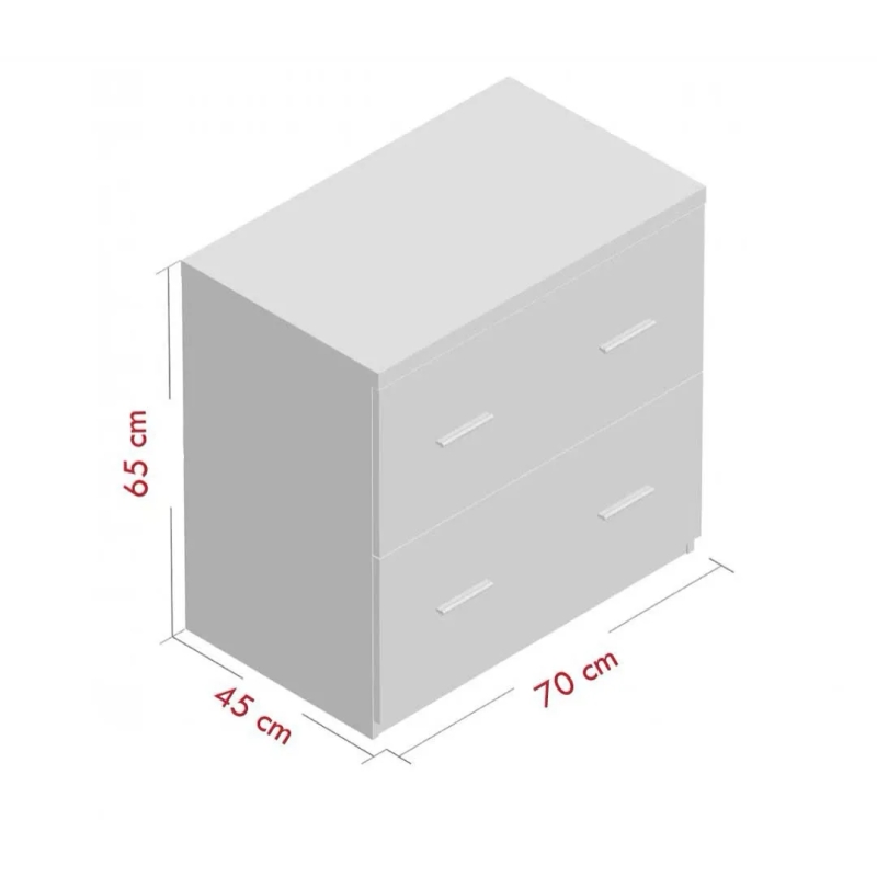 Hộc Tủ Gỗ 2 Ngăn Kéo Hiện Đại - TP52