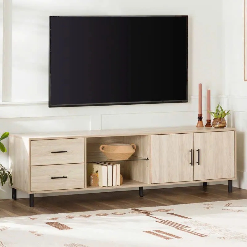 Kệ Tivi 2 Ngăn Kéo Kèm Hộc Tủ Cánh Đôi - KTV26
