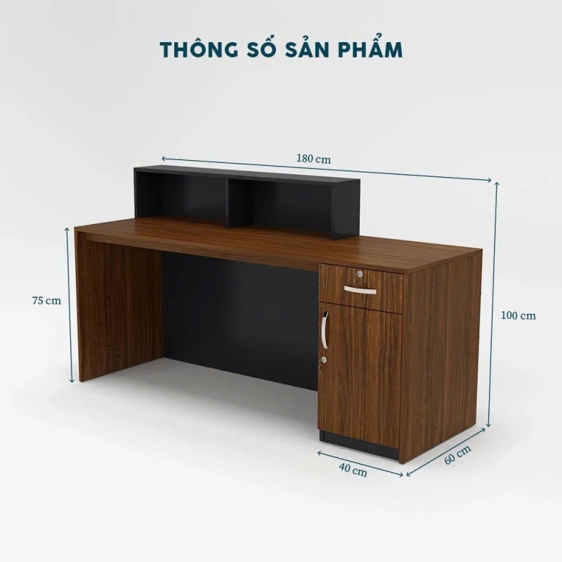 Quầy Lễ Tân Gỗ Hiện Đại Sang Trọng - LT14