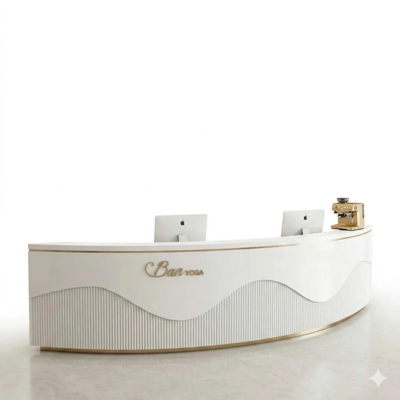 Quầy Tiếp Tân Bo Tròn Cao Cấp - LT44