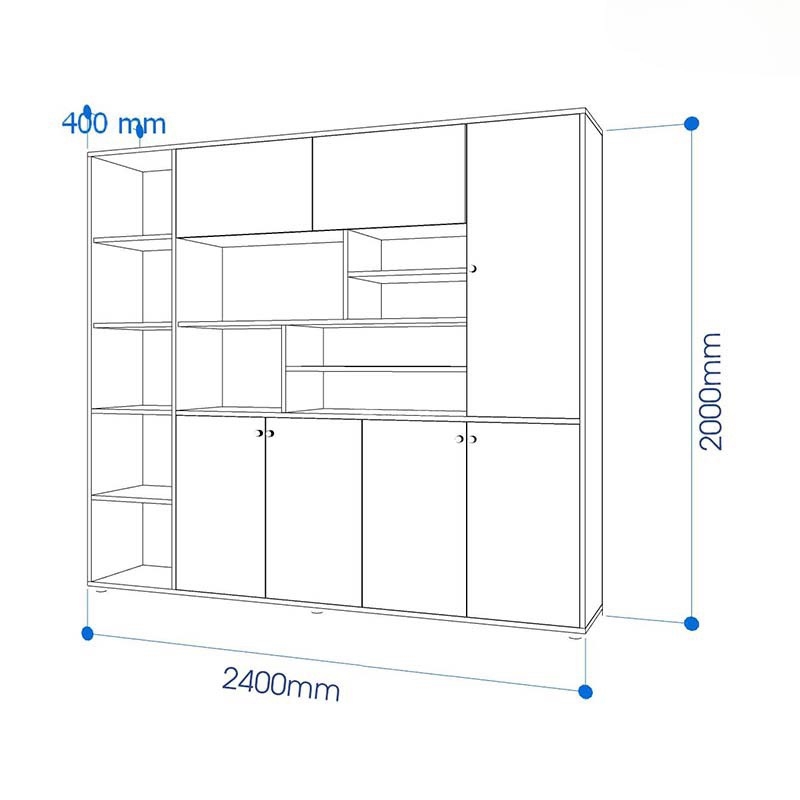 Tủ Tài Liệu Giám Đốc Có Kệ Trưng Bày - THS127