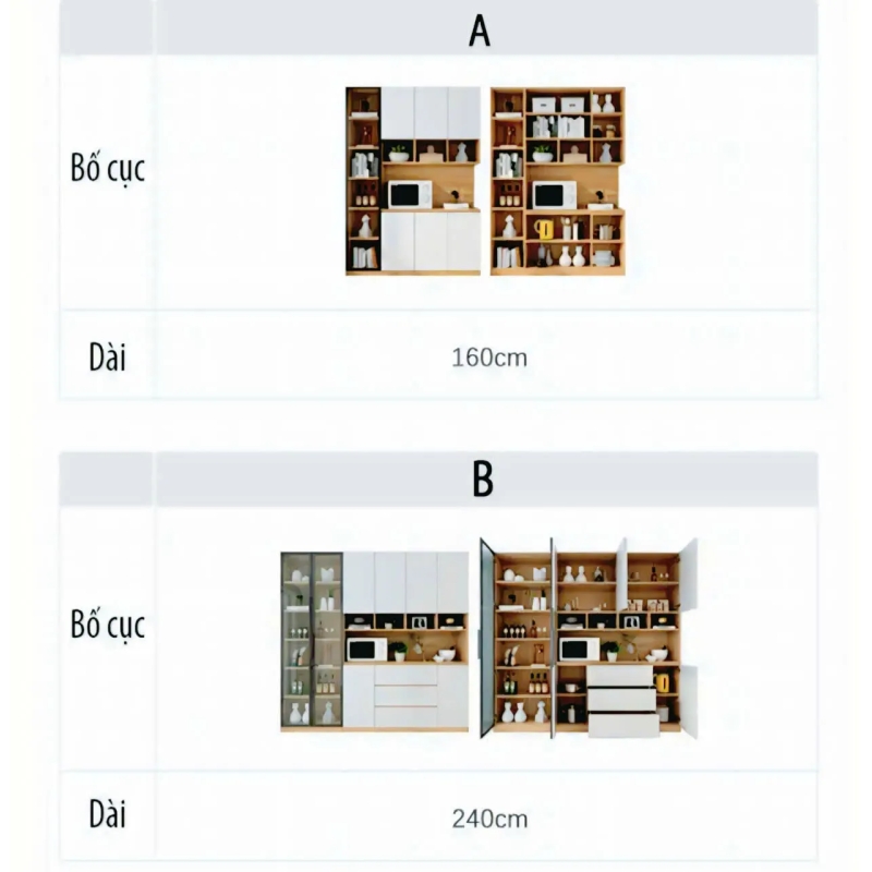 Tủ Bếp Gỗ Thiết Kế Thông Minh Sang Trọng - TB47