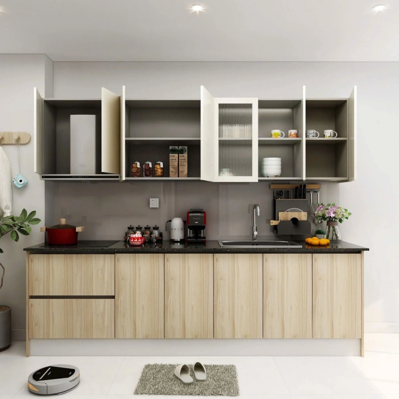 Tủ Bếp Chữ I Thiết Kế Hiện Đại Bên Huỳnh Gia - TB10