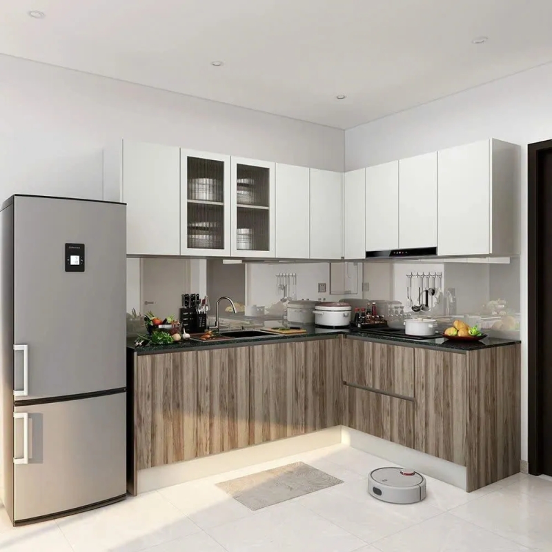 Tủ Bếp Chữ L Thiết Kế Thông Minh Cho Căn Hộ - TB07