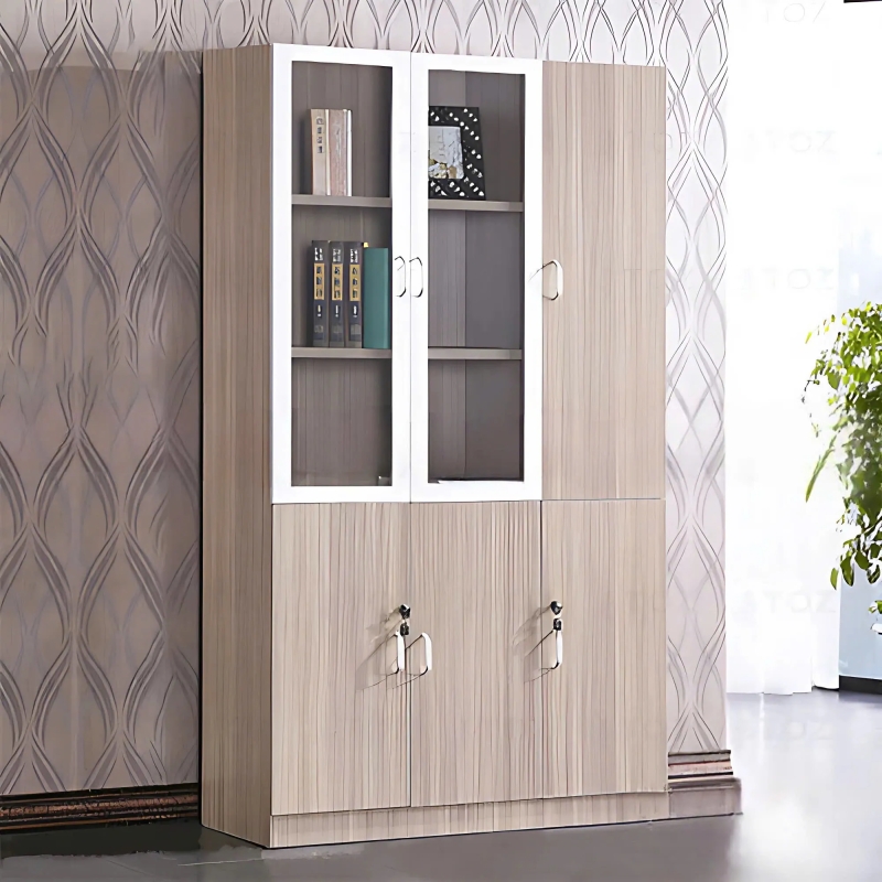 Tủ Văn Phòng 2 Cánh Kính 1 Cánh Gỗ - THS78